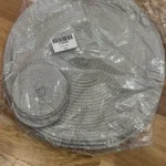 Set of 6 Round Placemats and Coasters Braided Woven Place Mats Washable Heat Resistant Table Mats and Coasters for Dining Table photo review