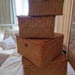 Chic Set of 4 Seagrass Baskets with Lids for Stylish Storage photo review