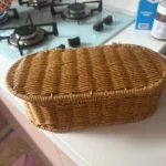 Bohemian Imitation Rattan Storage Basket - Woven Storage Box, Dust-proof Cutlery Frame, Home Decoration Basket Kitchen Organizer photo review