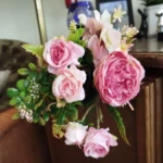 Luxurious Autumn White Silk Roses Bouquet for Timeless Elegance photo review