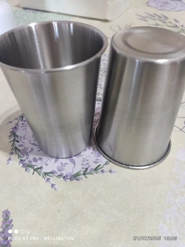 4Pack Stainless Steel Cup Pint Cup for Kids and Adult Tumbler Metal Cup 12oz Stackable Cup Drinking Glasses Travel Camping 350ml photo review