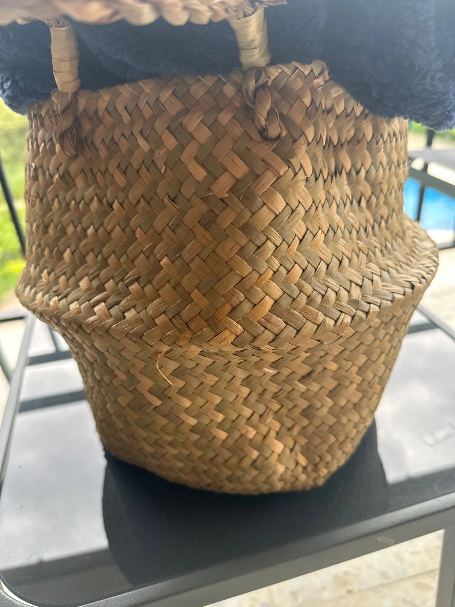 Seaweed Wicker Basket Rattan Hanging Flowerpot Dirty Clothes Storage WF1015 photo review