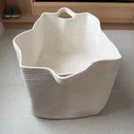 Large Capacity Cotton Rope Woven Storage Basket Dirty Clothes Basket Miscellaneous Items Basket Snacks Toys Basket Home Use photo review