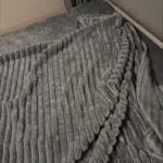 Plush White Striped Faux Rabbit Fur Throw Blanket for Cozy Comfort photo review