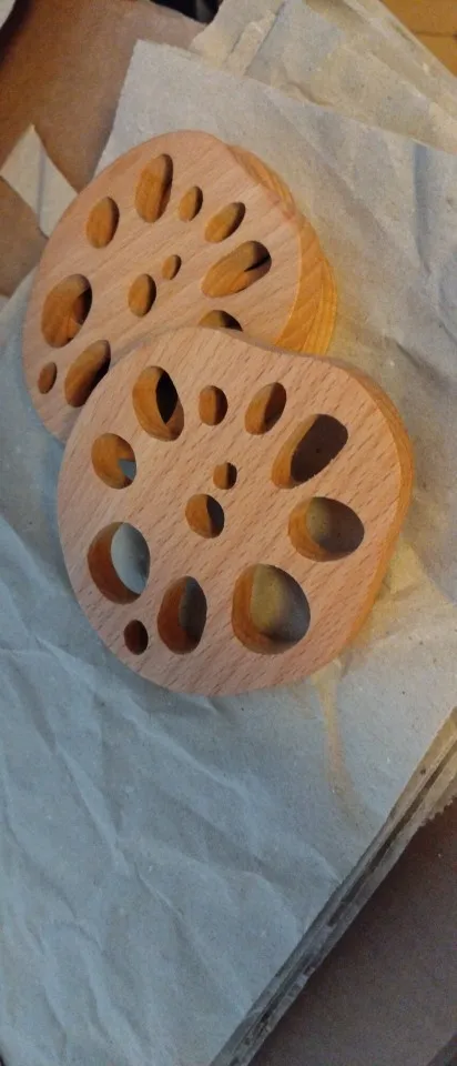 3PCS Wood Coasters Cute Decorative Lotus Root Cup Pad Eco-friendly Beech Coaster Reusable Hollow Mats for Tableware Bowl Plate photo review