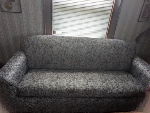 Colorful Knit Sofa Cover with Skirt for Full Coverage Comfort photo review