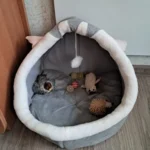 Cozy Cartoon Cat Bed: Removable, Washable, & Foldable Delight photo review