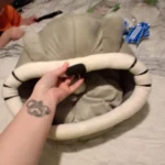 Cozy Cartoon Cat Bed: Removable, Washable, & Foldable Delight photo review