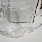1pc 250ml Premium Double-Walled Borosilicate Glass Coffee Mug with Handle Perfect for Family, Christmas Birthday Party photo review
