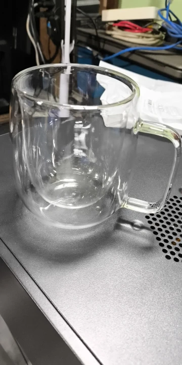 Elegant Double Wall Borosilicate Glass Mug - 350 ml Insulated Delight photo review