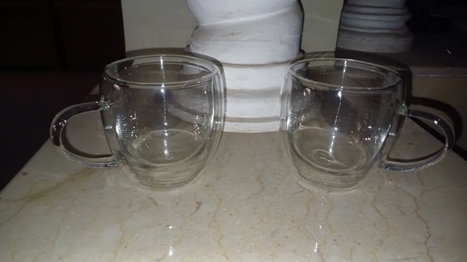 Elegant Heat-Resistant Double Wall Glass Cups for All Beverages photo review