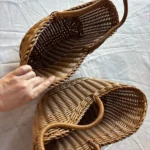 Picnic Baskets with Handles Fruit Sundries Organizer Carry Handle Handmade with Handle Storage Basket Box Fruit Sundries Holder photo review