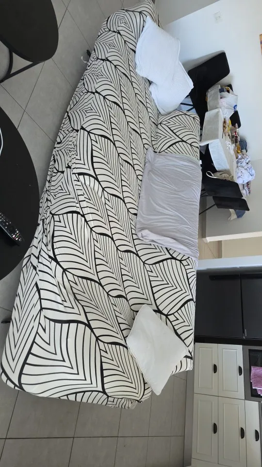 Colorful Knit Sofa Cover with Skirt for Full Coverage Comfort photo review