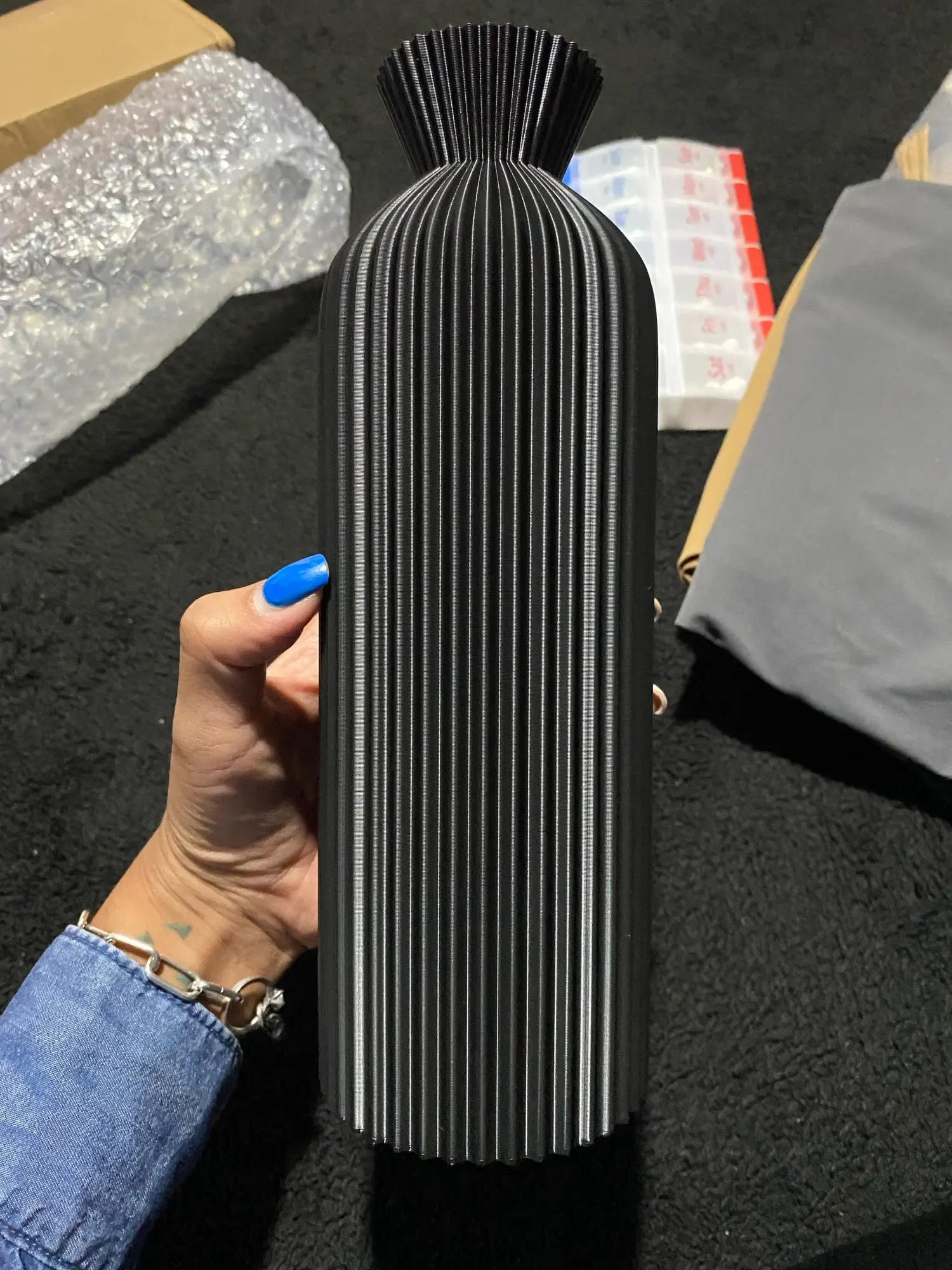 Modern Black Plastic Vase - Chic Boho Decor for Every Room photo review