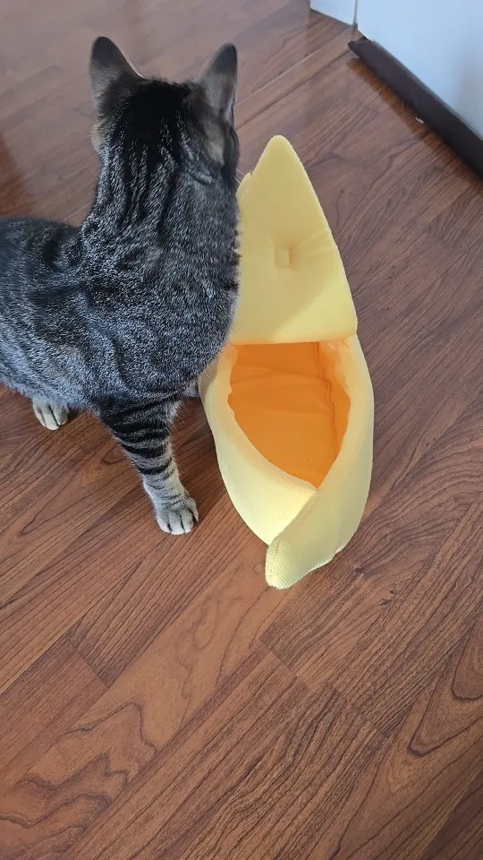Cozy Banana Cat Bed: Cute & Portable Pet House for Cats photo review