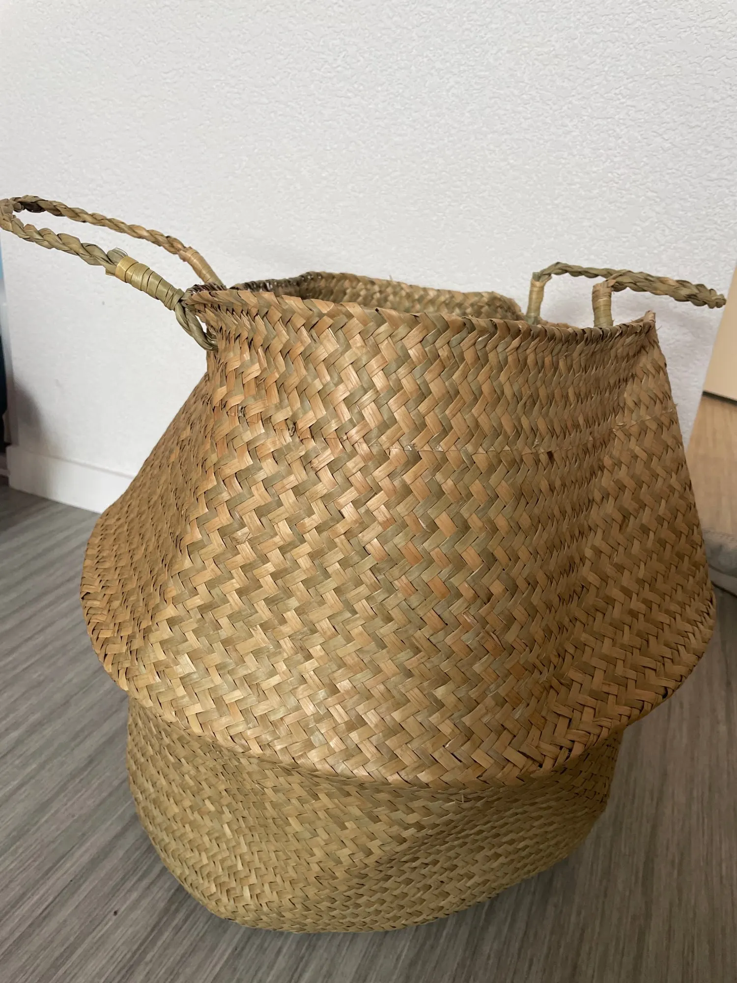 Seaweed Wicker Basket Rattan Hanging Flowerpot Dirty Clothes Storage WF1015 photo review