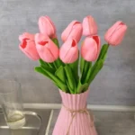 Real Touch Tulip Faux Flower Bouquets - 5 or 10 Pcs for Home Elegance photo review