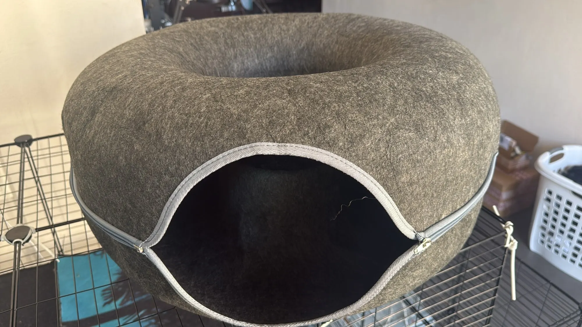 Cozy Dual Cat Bed & Tunnel - Interactive Plush Nest photo review