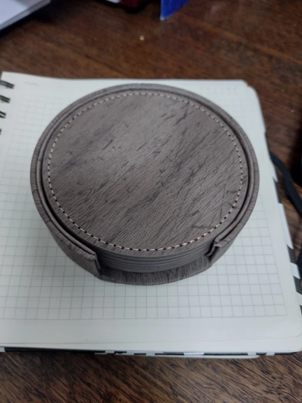 6 Wood Grain Leather Coasters Placemats Tea and Coffee Cups Cushions Home Bar Counter Insulated Rack Non Stick photo review