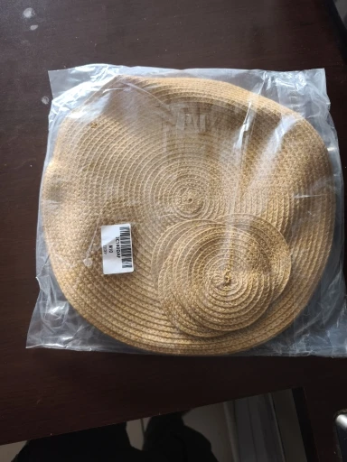 Set of 6 Round Placemats and Coasters Braided Woven Place Mats Washable Heat Resistant Table Mats and Coasters for Dining Table photo review