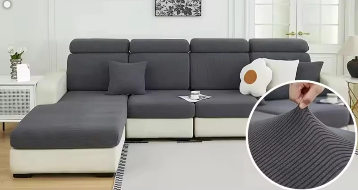 Elegant Jacquard Sofa Seat Cover - Easy-Clean Stripe Design photo review