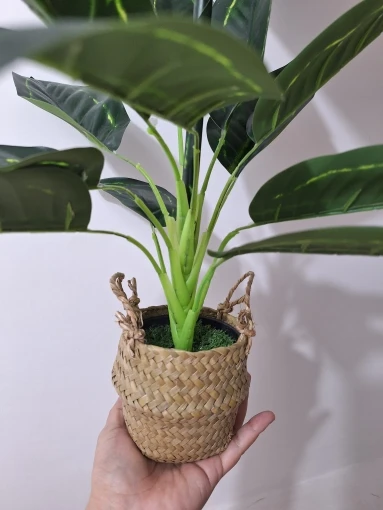 Seaweed Wicker Basket Rattan Hanging Flowerpot Dirty Clothes Storage WF1015 photo review