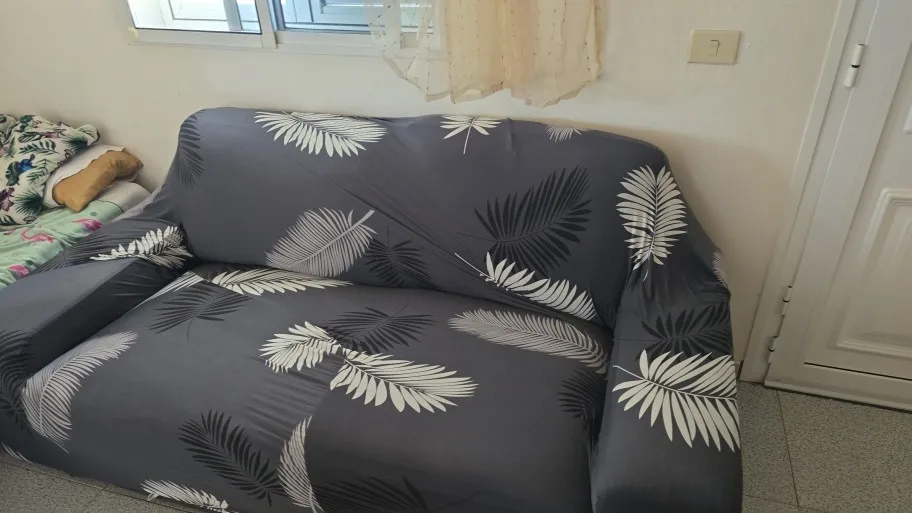 Colorful Knit Sofa Cover with Skirt for Full Coverage Comfort photo review