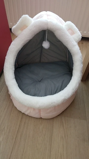 Cozy Cotton Cat Cave Bed - Warm & Comfortable Retreat photo review