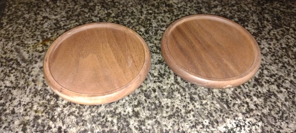 Set of 2 Durable Walnut & Beech Wooden Coasters for Hot Drinks photo review