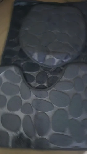 Luxurious 3-Piece Cobblestone Bath Mat Set - Non-Slip & Absorbent photo review