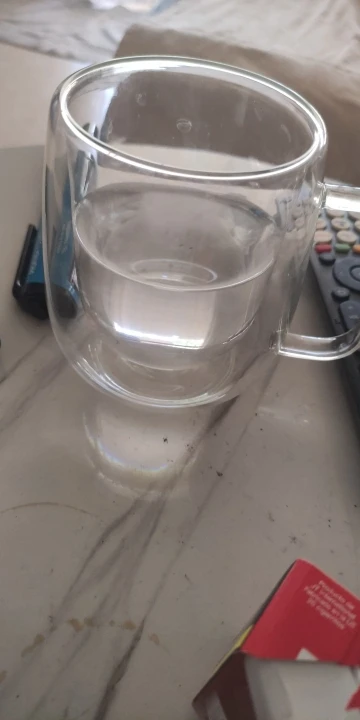 Elegant Double Wall Borosilicate Glass Mug - 350 ml Insulated Delight photo review