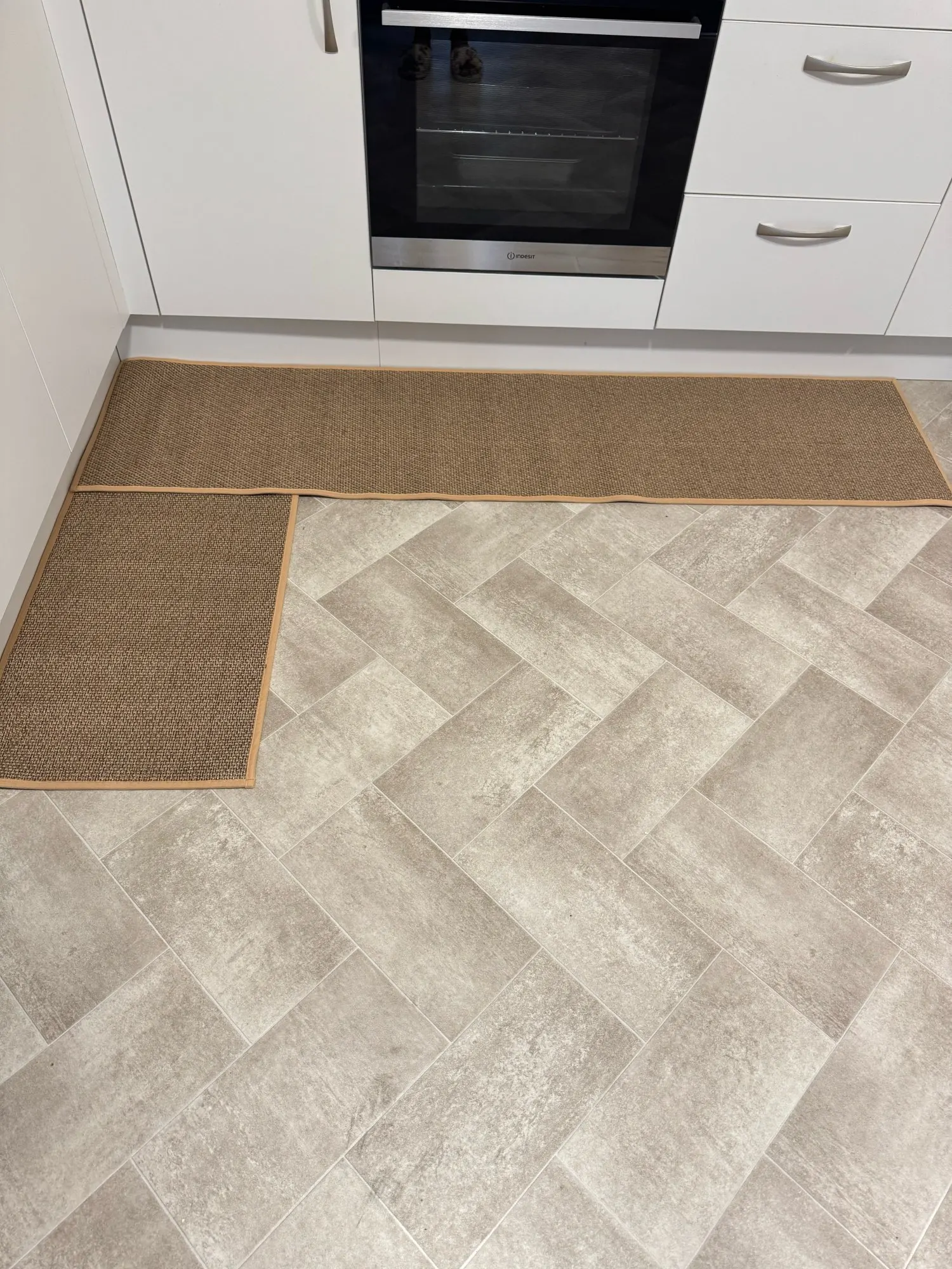 Linen Weave Kitchen Floor Mat Anti-slip Washed Rug Rubber Bottom Natural Twill Flax Entry Door Long Carpet Oil-resistant Durable photo review