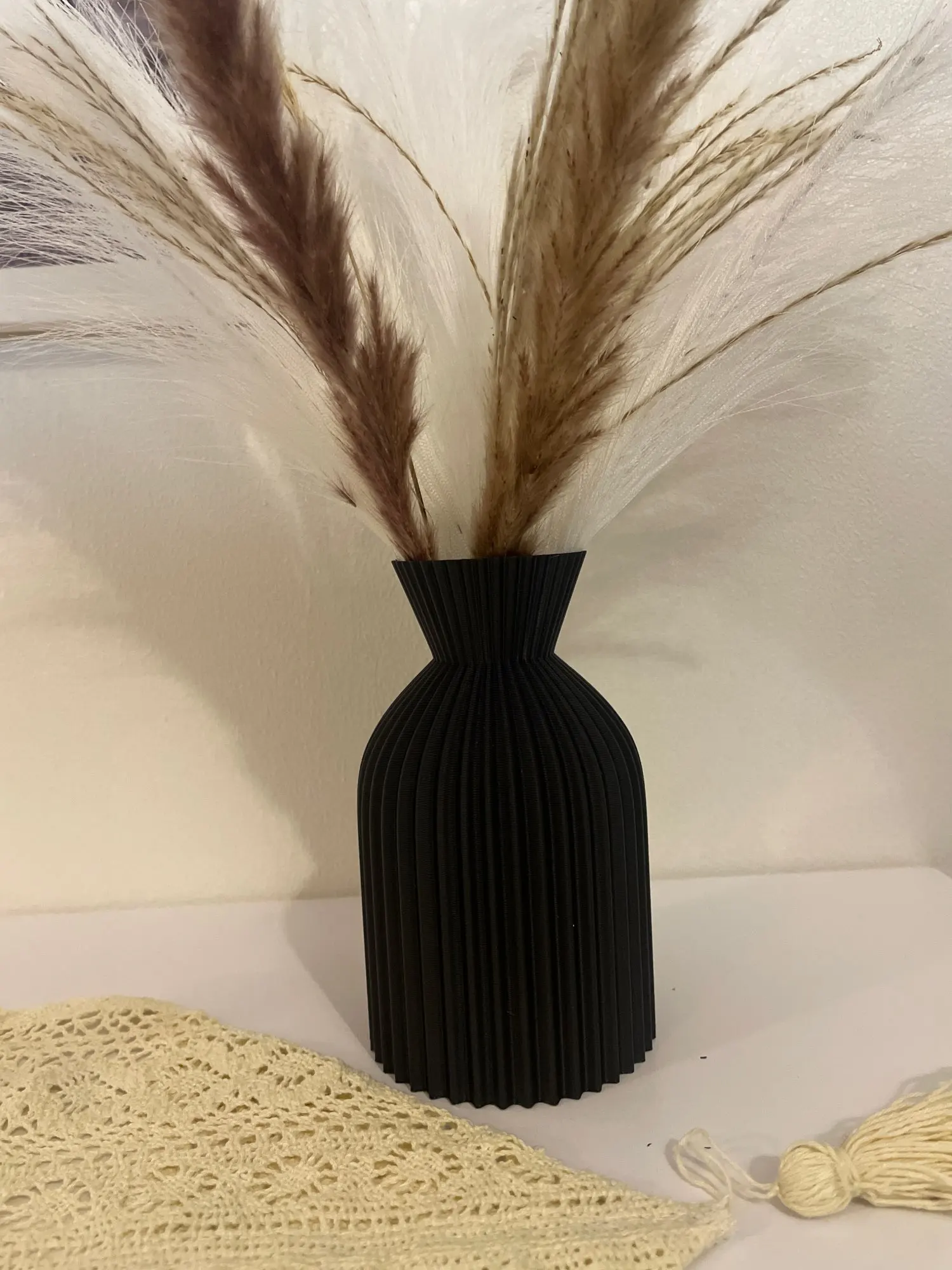 Modern Black Plastic Vase - Chic Boho Decor for Every Room photo review