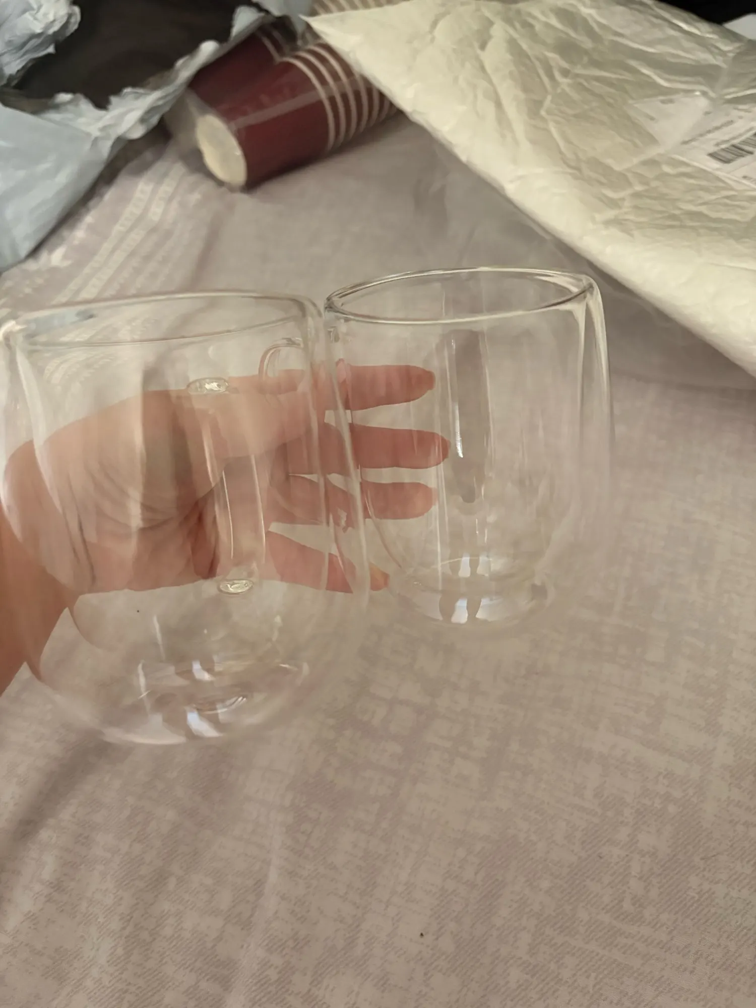 Elegant Double Wall Borosilicate Glass Mug - 350 ml Insulated Delight photo review