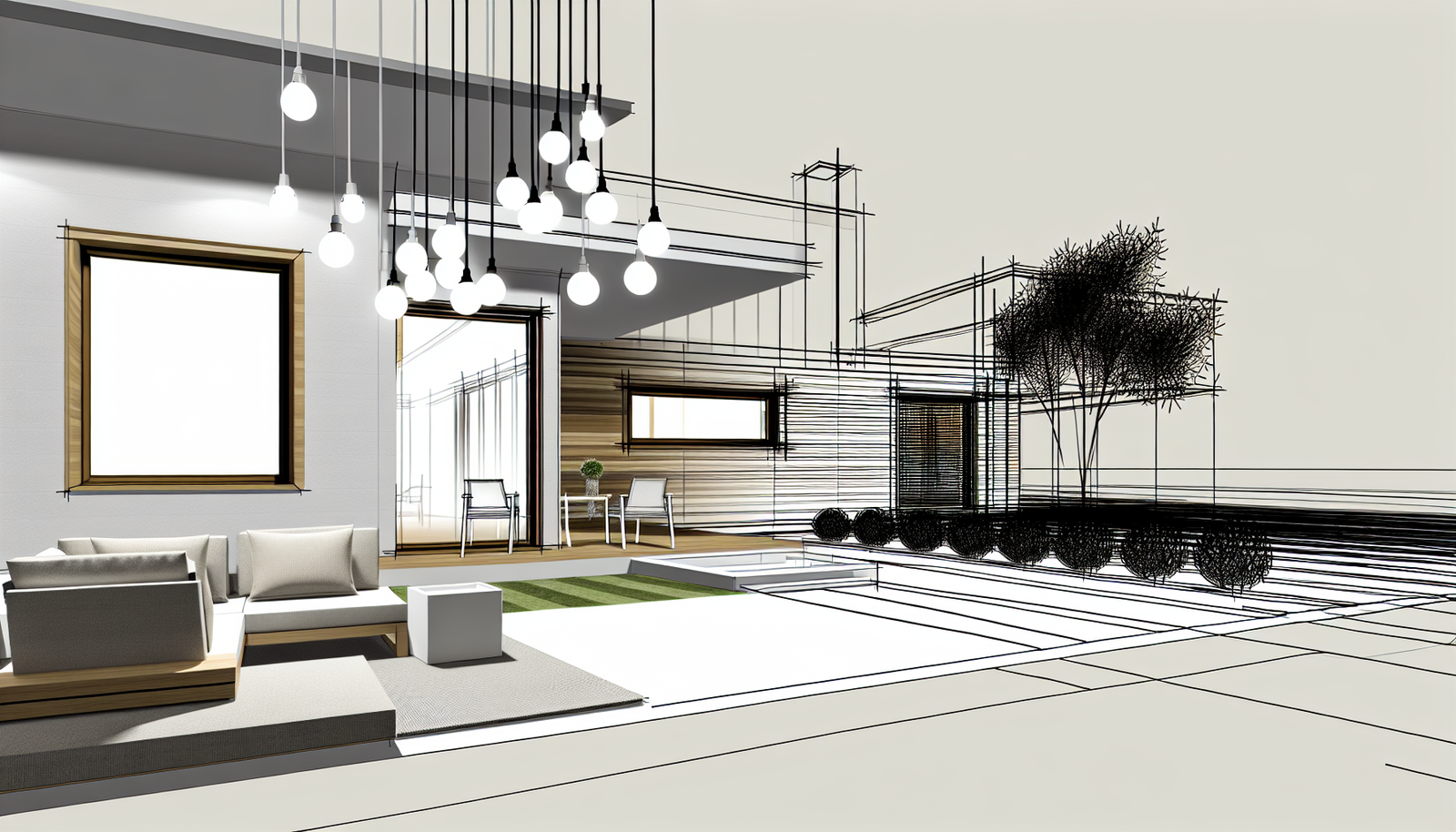 Modern home exterior with warm wood cladding and clean lines