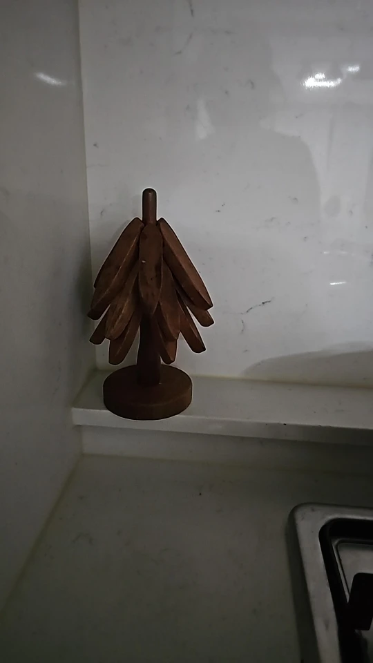 Eco-Friendly Bamboo Tree Trivets - 4 PCS Heat-Resistant Set photo review