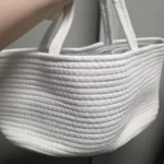 Multifunctional Mommy Bag Cotton Rope Diaper Bag Travel Portable Handbag Multifunctional Baby Products Organizer Basket photo review