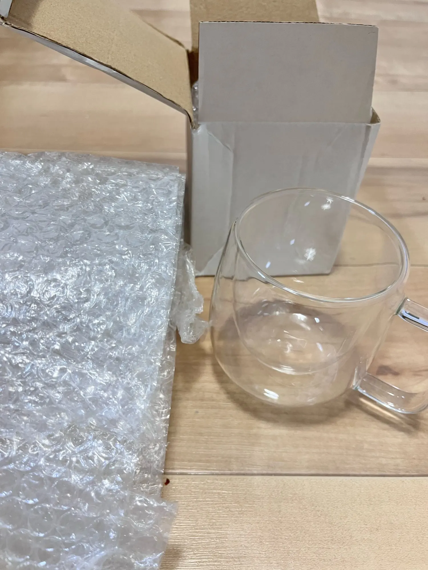 Elegant Double Wall Borosilicate Glass Mug - 350 ml Insulated Delight photo review