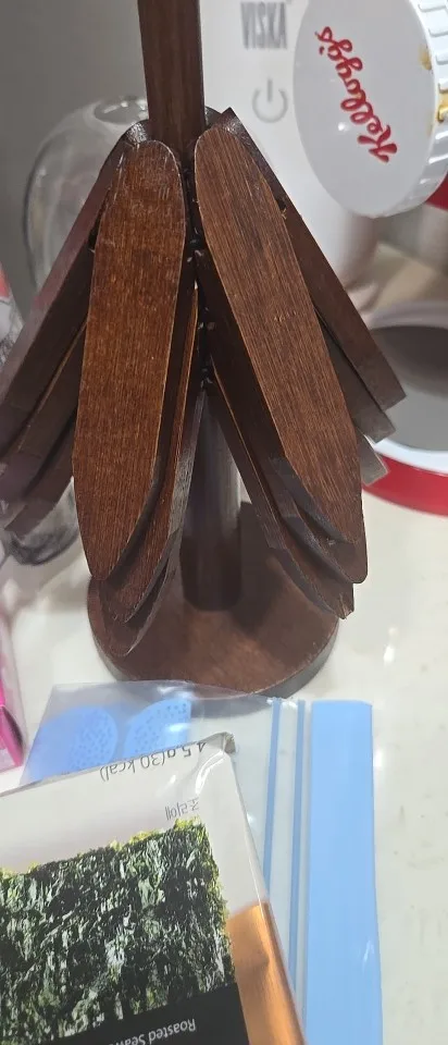 Eco-Friendly Bamboo Tree Trivets - 4 PCS Heat-Resistant Set photo review