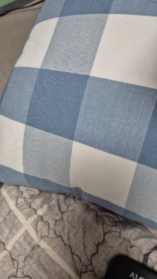 LEEJOOM Light Blue Baby Blue Pillow Covers Plaid Home Decorative Sofa Cushion Cover 30x50cm/45x45cm 1PC photo review