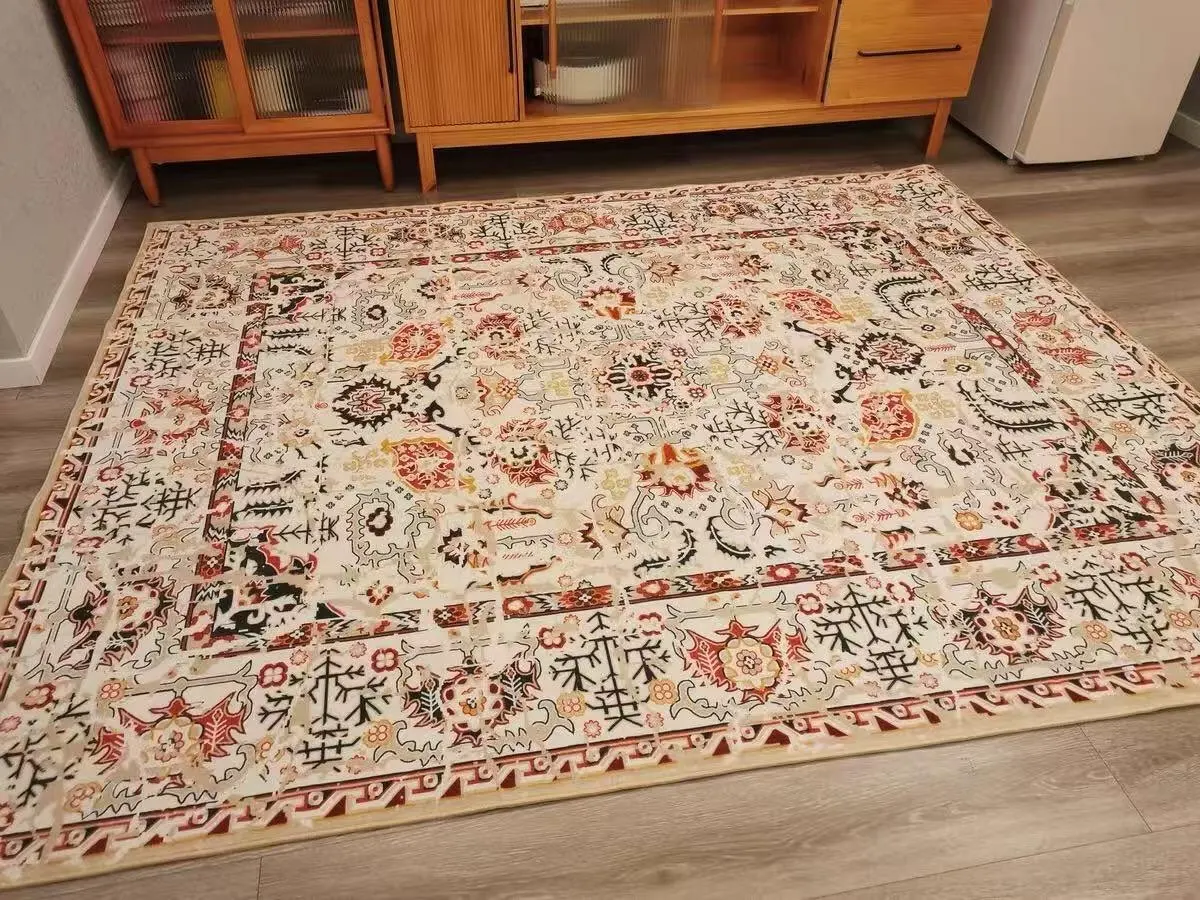 Retro Ethnic Style Carpets for Living Room Persia Bedroom Decor Rug Non-slip Washable Porch Floor Mat Dining Room Lounge Carpet photo review