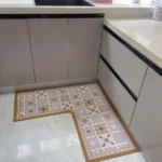 Light Luxury Simple Decorate Kitchen Carpet L-shaped Soft Mat Non-slip Oil-proof Waterproof PVC Easy To Clean Rug Ковер Tapis 러그 photo review