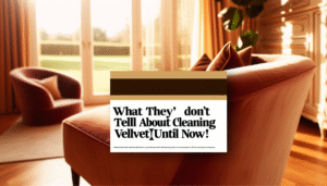 Infographic showing essential velvet cleaning tools like soft brush, microfiber cloth, vacuum, distilled water, and mild detergent.