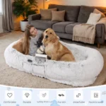 Human Dog Bed, Washable Faux Fur Dog Bed for People Doze Off, Napping Orthopedic Dog Bed, 71''x45''x14'' Size Fits You and Pets - Image 2