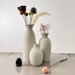 3-Piece Set of Spider Web Textured Vase, Bohemian Style Vase Decoration, Dried Flower Arrangement Vase, Suitable for Modern Home Decoration Ornaments, Office Decoration Ornaments Vase, Best Holiday Gifts - Image 5