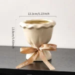 ins-style-cream-yellow-vase-with-ribbon-high-quality-small-size