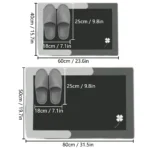 Flannel Thickened Absorbent Bathroom Floor Mat Printed Toilet Non-slip Foot Mat Bedroom Square Carpet Entrance Mat - Image 2