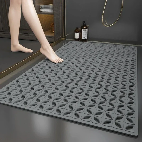 1pcs Non-Slip PVC Bathroom Floor Mat - Waterproof Shower Room Anti-Skid Foot Pad Bath Mat for Bathroom Rug Toilet Carpet
