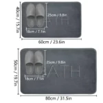 Furry solid color embroidery bathroom thick absorbent floor mat thick shower room non-slip foot mat dirt-resistant entrance mat - Image 3