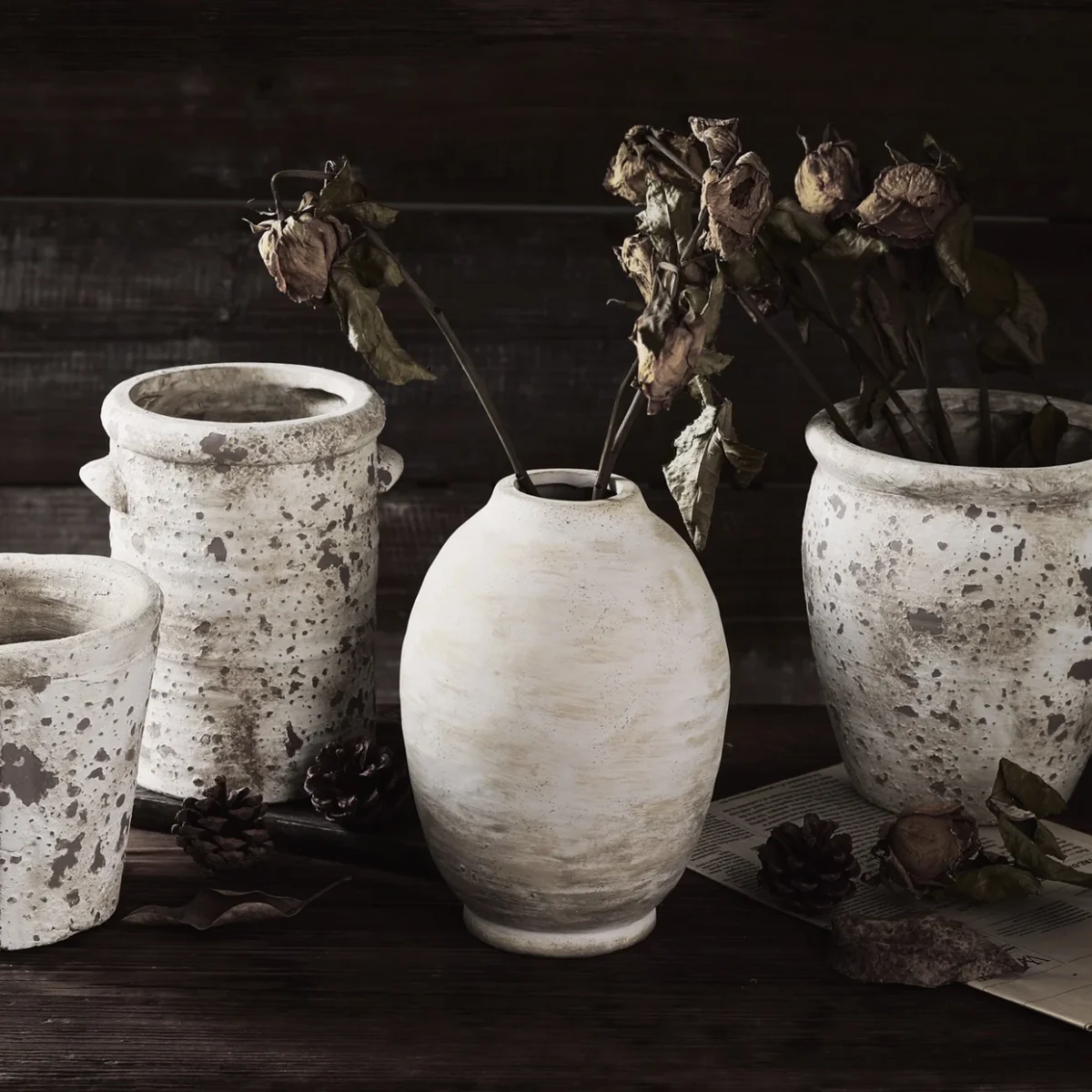 Jingdezhen-Vintage Hand-Painted Ceramic Vase, Dried Flowers, Flower Arrangement, Living Room Ornaments - Image 3